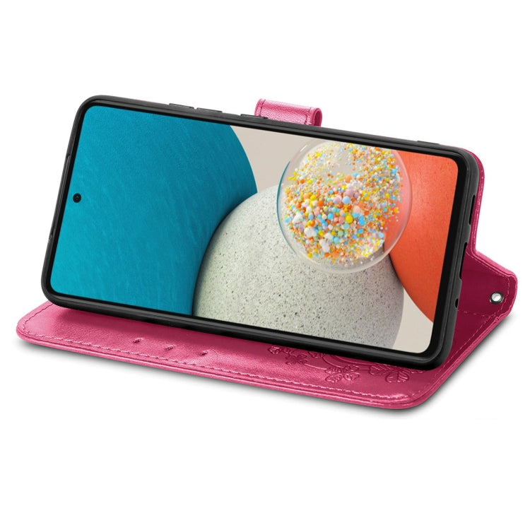 Four-leaf Clasp Embossed Buckle Mobile Phone Protection Leather Case