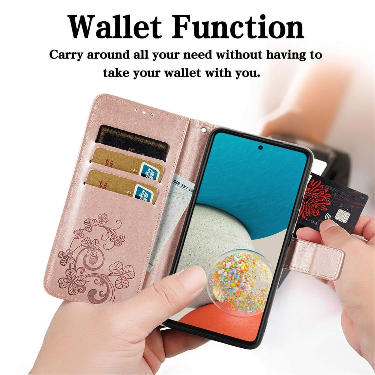 Four-leaf Clasp Embossed Buckle Mobile Phone Protection Leather Case
