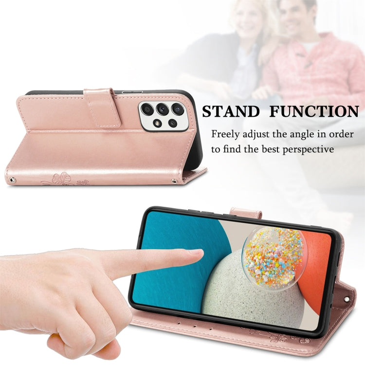 Four-leaf Clasp Embossed Buckle Mobile Phone Protection Leather Case