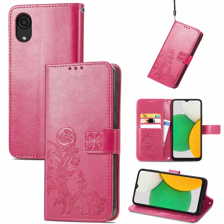 Four-leaf Clasp Embossed Buckle Mobile Phone Protection Leather Case