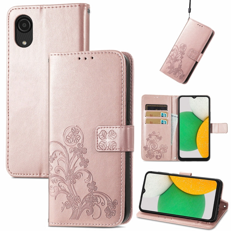 Four-leaf Clasp Embossed Buckle Mobile Phone Protection Leather Case