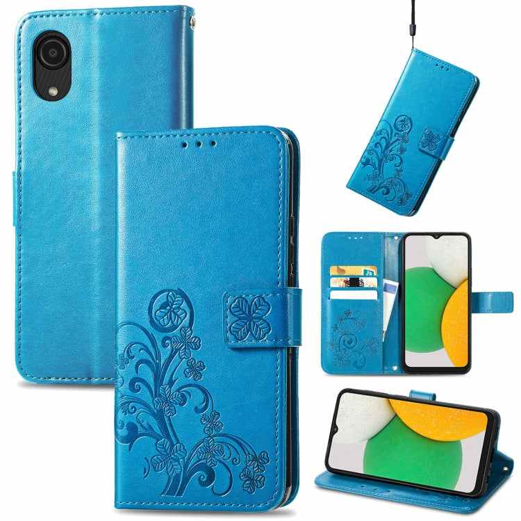 Four-leaf Clasp Embossed Buckle Mobile Phone Protection Leather Case