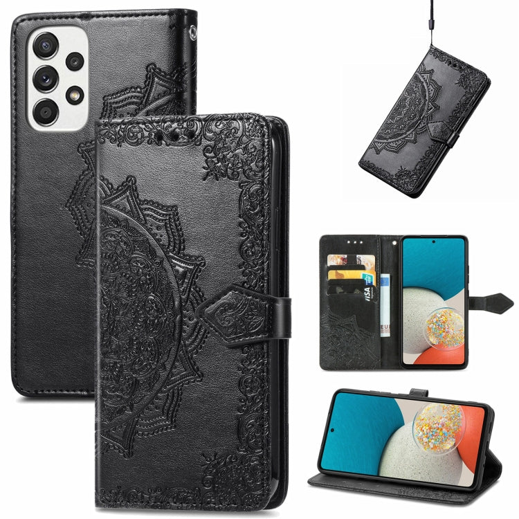 Mandala Flower Embossed Flip Leather Phone Case