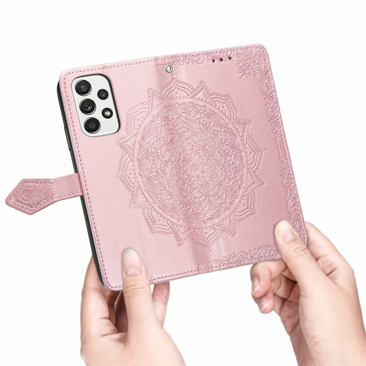 Mandala Flower Embossed Flip Leather Phone Case