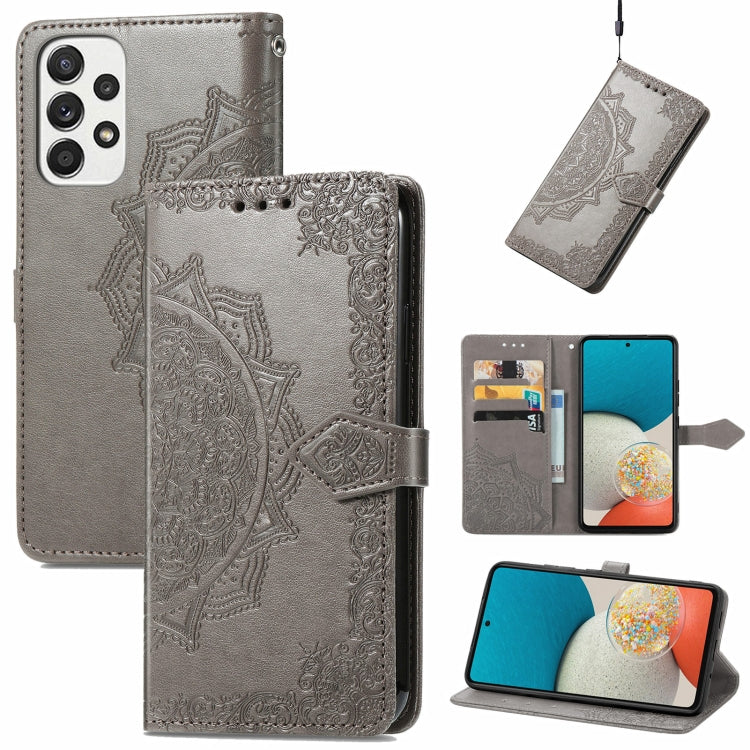 Mandala Flower Embossed Flip Leather Phone Case