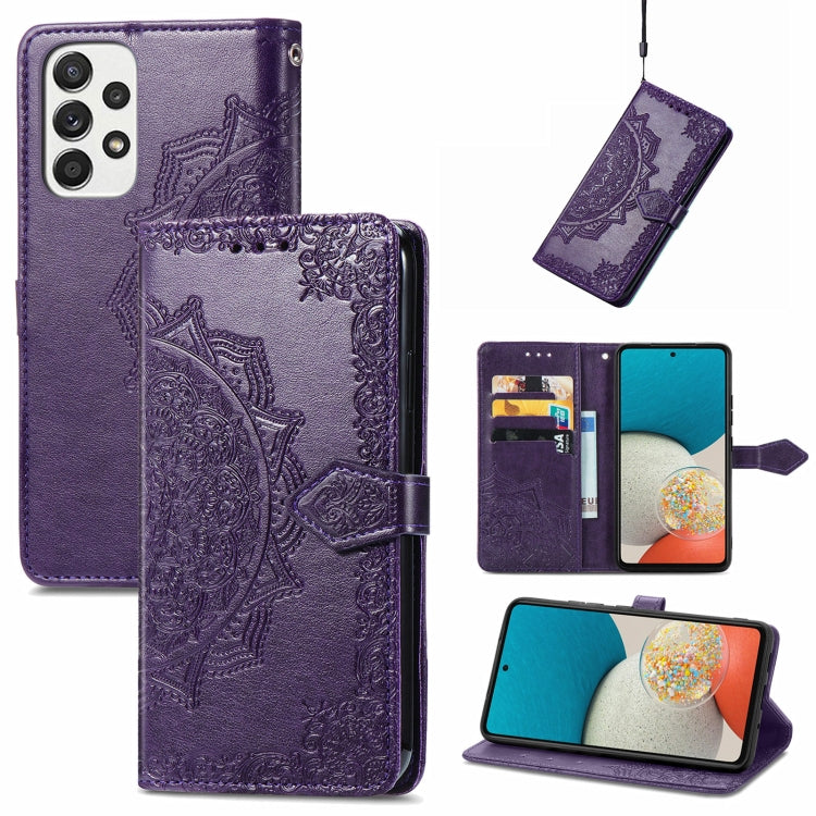 Mandala Flower Embossed Flip Leather Phone Case