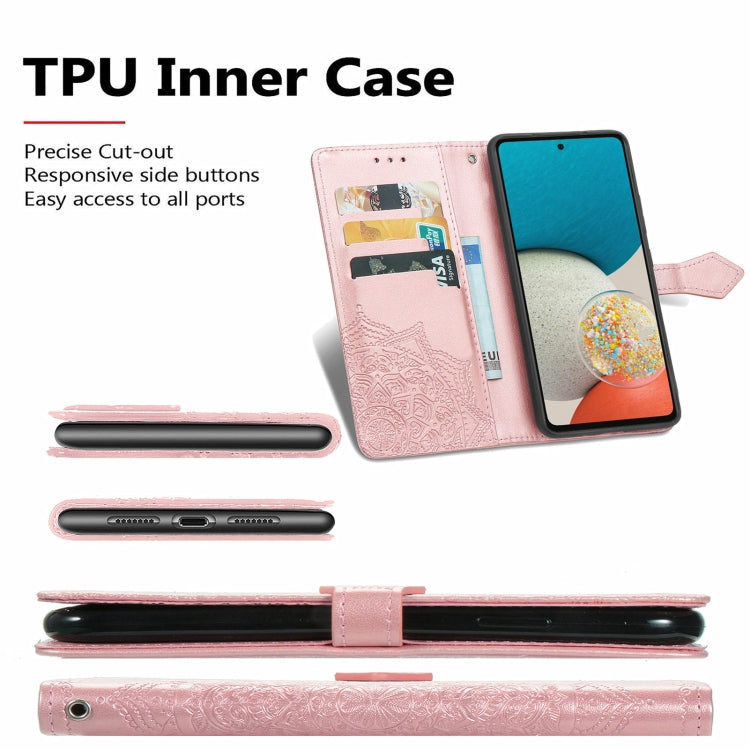 Mandala Flower Embossed Flip Leather Phone Case