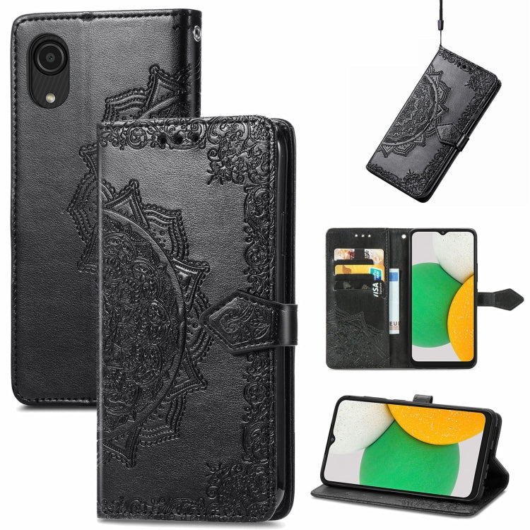 Mandala Flower Embossed Flip Leather Phone Case