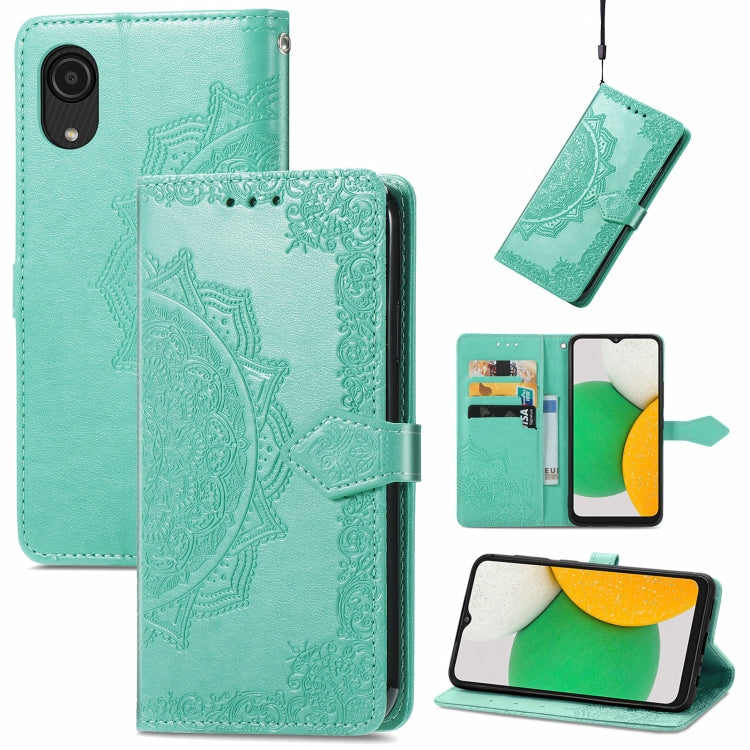 Mandala Flower Embossed Flip Leather Phone Case
