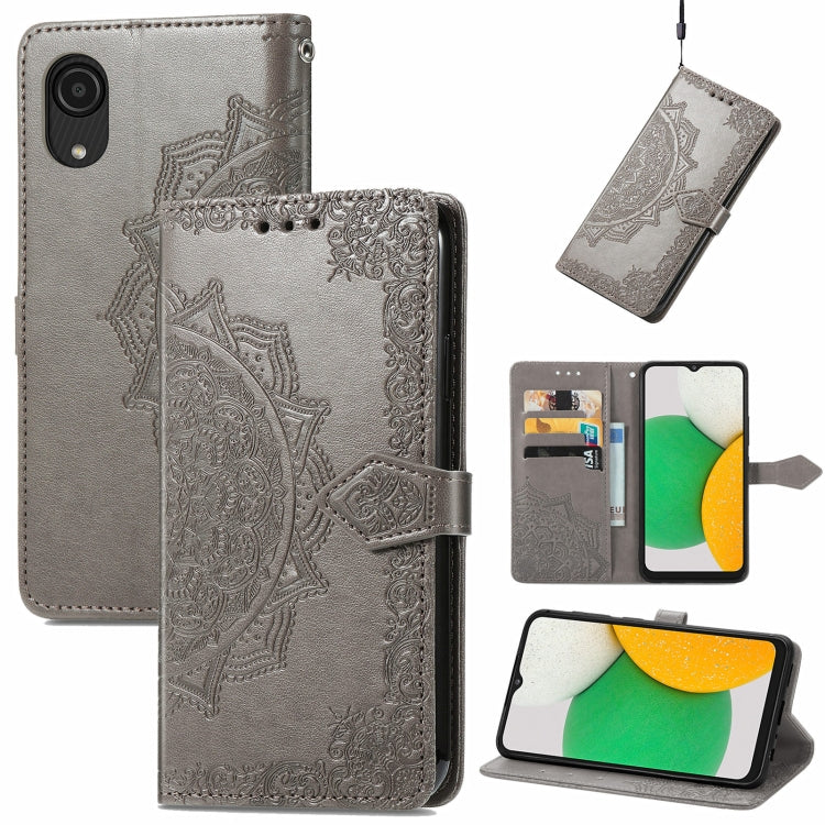 Mandala Flower Embossed Flip Leather Phone Case