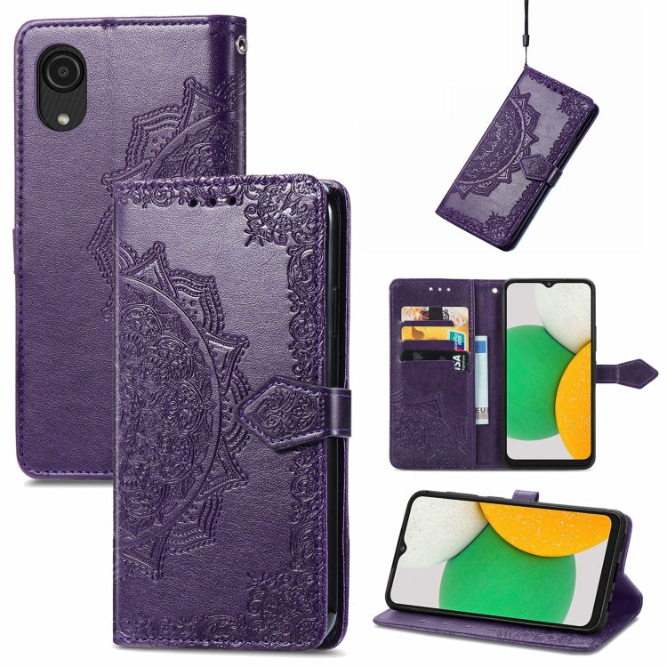 Mandala Flower Embossed Flip Leather Phone Case
