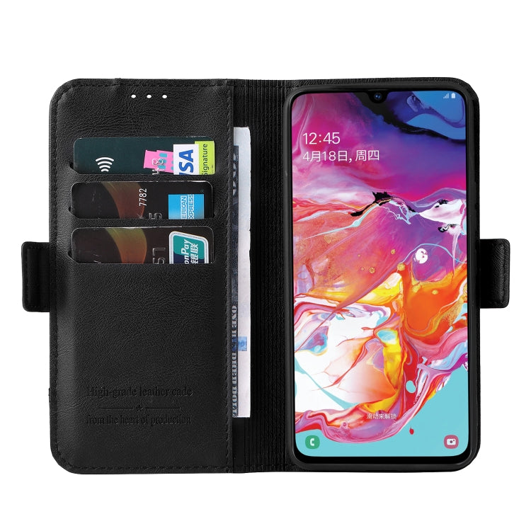 Dual Buckle Card Wallet Calf Leather Phone Case