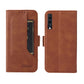 Dual Buckle Card Wallet Calf Leather Phone Case