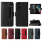 Dual Buckle Card Wallet Calf Leather Phone Case
