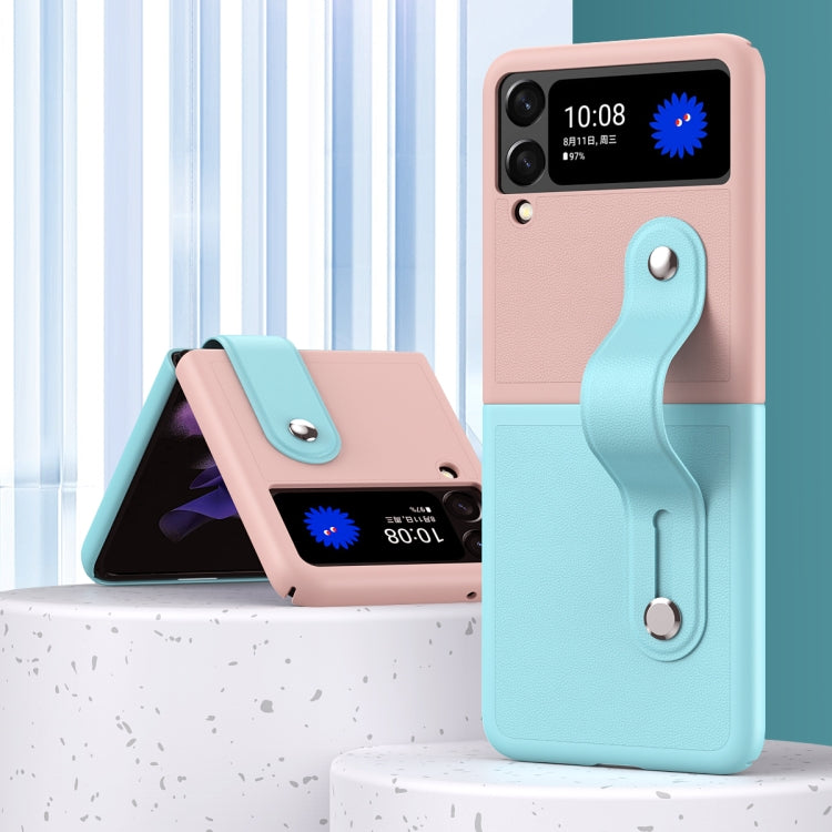 Skin Contrast Wristband Holder Folding Phone Case