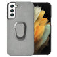 For Samsung Galaxy S22 5G Ring Holder Honeycomb PU Phone Case