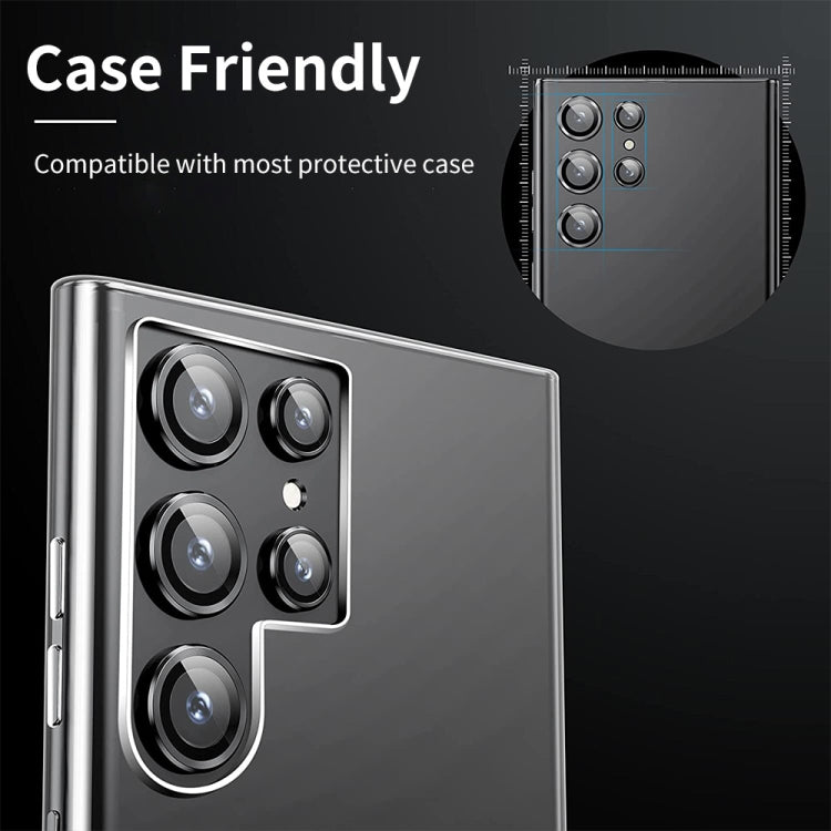 For Samsung Galaxy S22 Ultra 5G ENKAY Aluminium Alloy + Tempered Glass Camera Lens Cover
