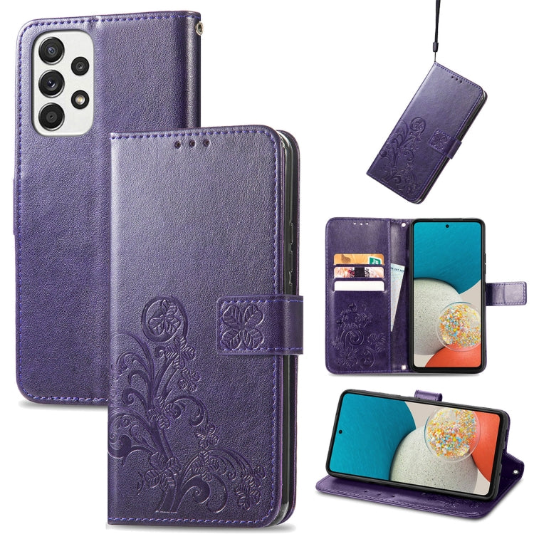 Four-leaf Clasp Embossed Leather Phone Case