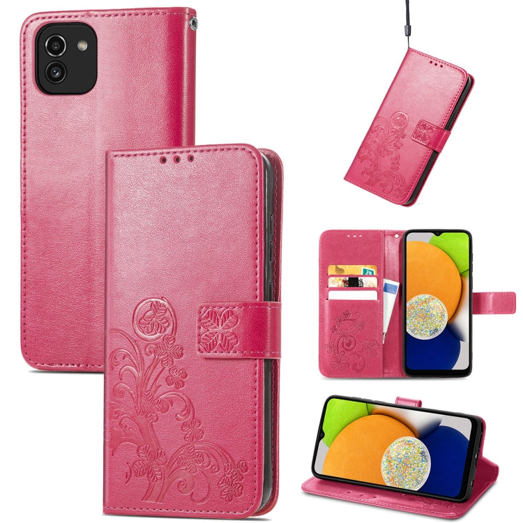 Four-leaf Clasp Embossed Leather Phone Case