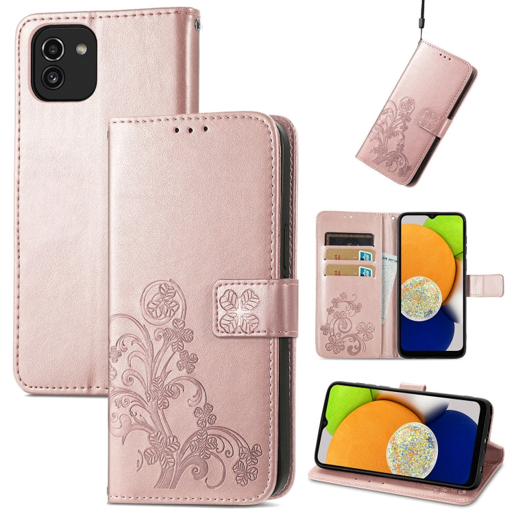 Four-leaf Clasp Embossed Leather Phone Case