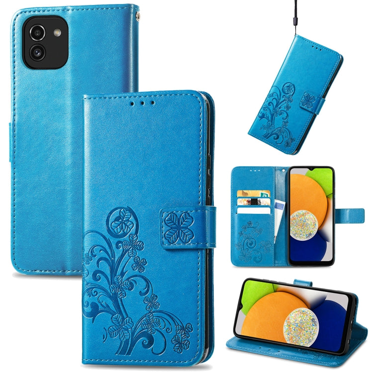Four-leaf Clasp Embossed Leather Phone Case