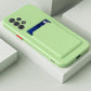 Skin Feel Card Contrast Color Button TPU Phone Case