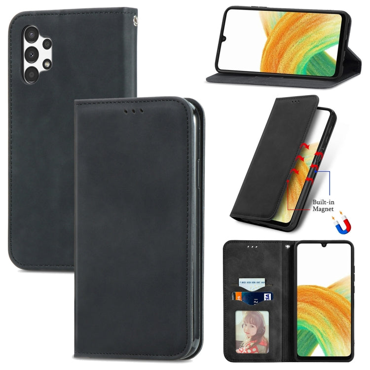 Retro Skin Feel Magnetic Horizontal Flip Leather Phone Case