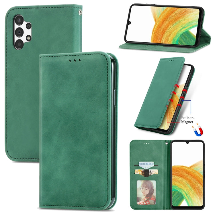 Retro Skin Feel Magnetic Horizontal Flip Leather Phone Case