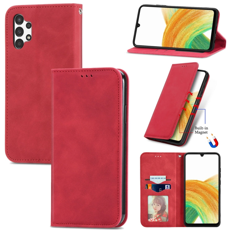 Retro Skin Feel Magnetic Horizontal Flip Leather Phone Case