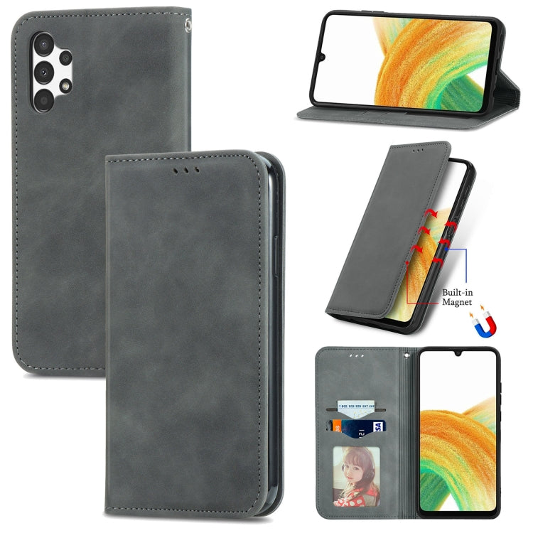 Retro Skin Feel Magnetic Horizontal Flip Leather Phone Case