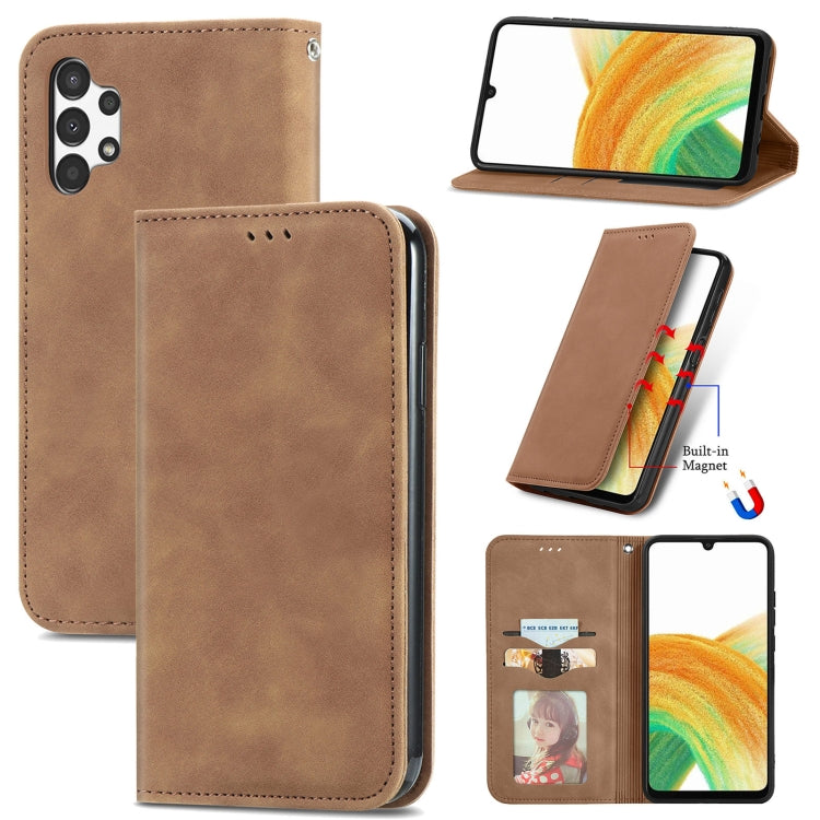 Retro Skin Feel Magnetic Horizontal Flip Leather Phone Case