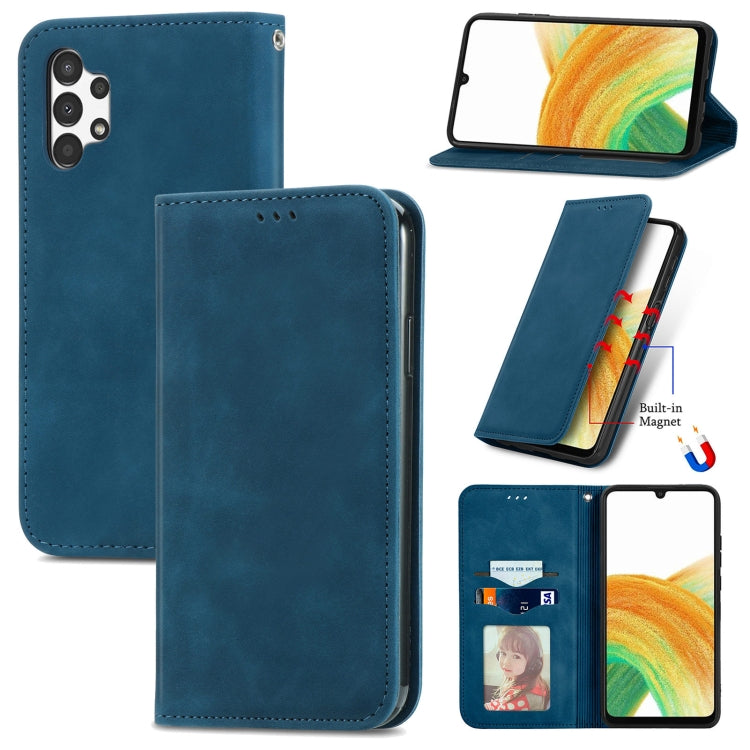 Retro Skin Feel Magnetic Horizontal Flip Leather Phone Case