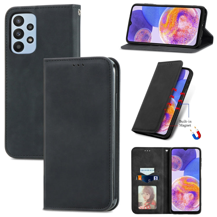 Retro Skin Feel Magnetic Horizontal Flip Leather Phone Case