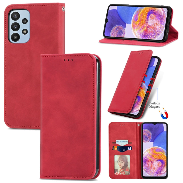 Retro Skin Feel Magnetic Horizontal Flip Leather Phone Case