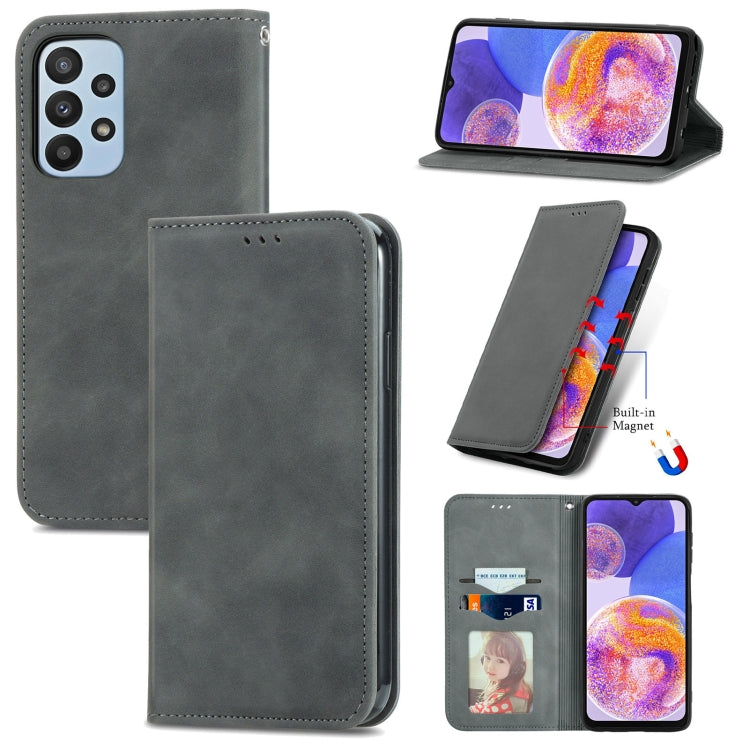 Retro Skin Feel Magnetic Horizontal Flip Leather Phone Case