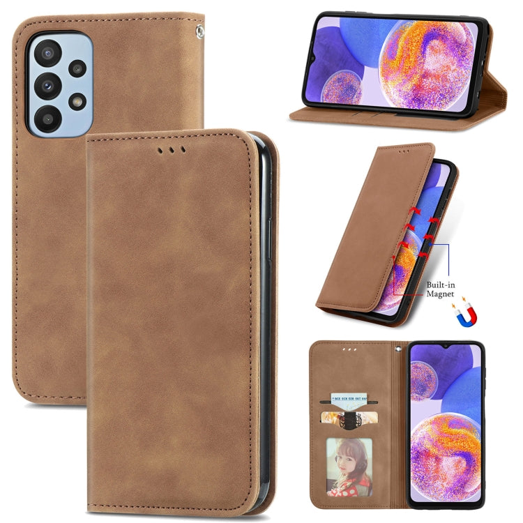 Retro Skin Feel Magnetic Horizontal Flip Leather Phone Case