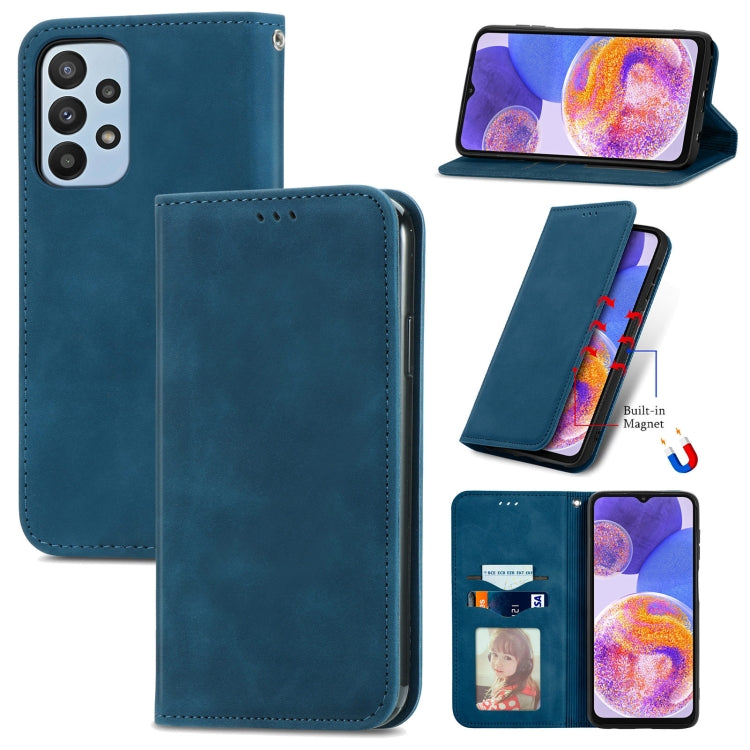 Retro Skin Feel Magnetic Horizontal Flip Leather Phone Case