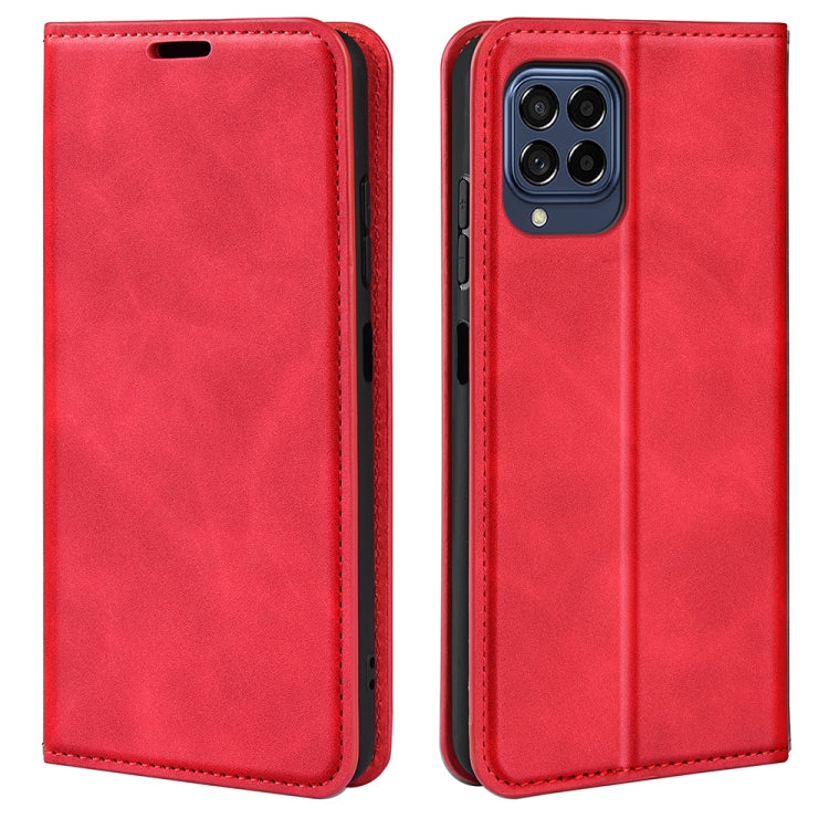 For Samsung Galaxy M53 Retro-skin Magnetic Suction Leather Phone Case