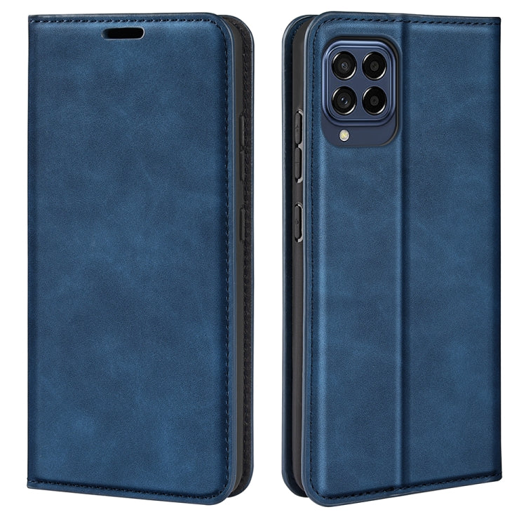 For Samsung Galaxy M33 Retro-skin Magnetic Suction Leather Phone Case