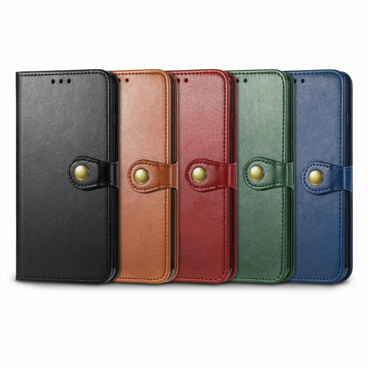 Solid Color Leather Buckle Phone Case