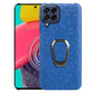 For Samsung Galaxy M53 Ring Holder Honeycomb PU Skin Phone Case