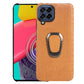For Samsung Galaxy M53 Ring Holder Honeycomb PU Skin Phone Case