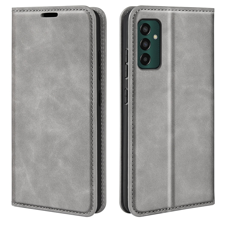 For Samsung Galaxy M13 4G Retro-skin  Magnetic Suction Leather Phone Case