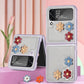 3D Flower PC Leather Folding Leather Phone Case