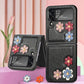 3D Flower PC Leather Folding Leather Phone Case