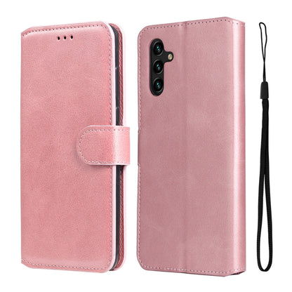 For Samsung Galaxy A13 5G JUNSUNMAY Calf Texture Leather Phone Case