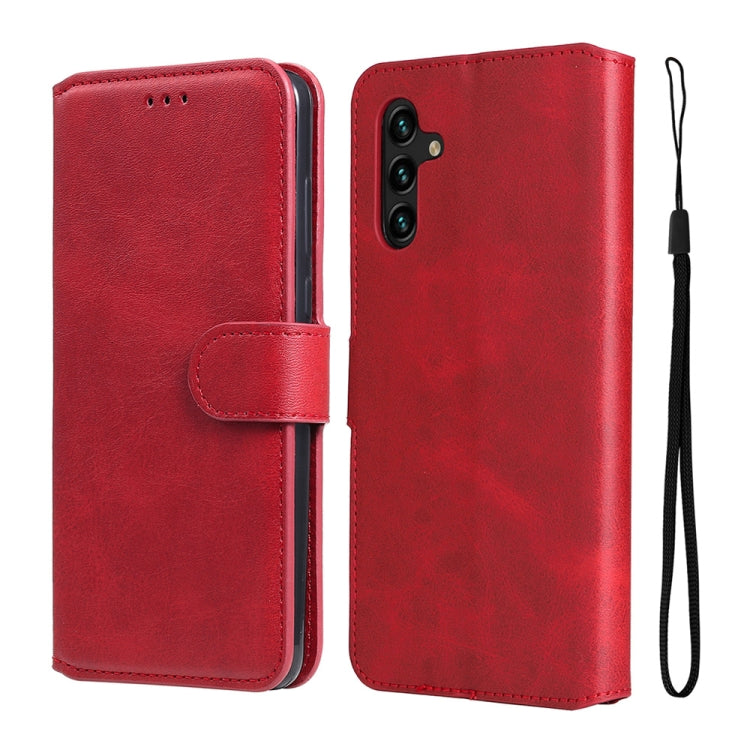 For Samsung Galaxy A13 5G JUNSUNMAY Calf Texture Leather Phone Case