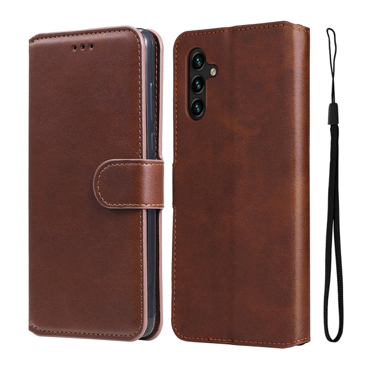 For Samsung Galaxy A13 5G JUNSUNMAY Calf Texture Leather Phone Case