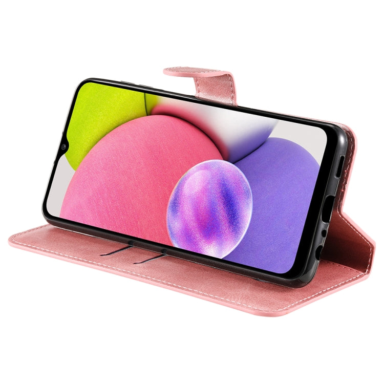 For Samsung Galaxy A03s 165.8mm US Version JUNSUNMAY Calf Texture Leather Phone Case