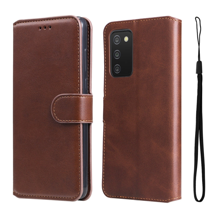 For Samsung Galaxy A03s 165.8mm US Version JUNSUNMAY Calf Texture Leather Phone Case